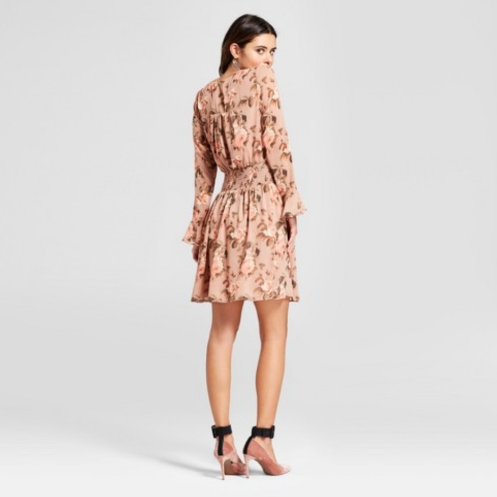 Long Sleeve Floral Printed Dress Size M